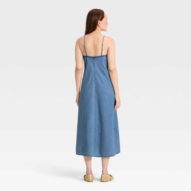 Women's Chambray Maxi Sundress - Universal Thread Blue S — image 2 of 3